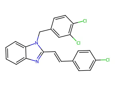 2-[2-(4-Chlorophenyl)ethenyl]-1-[(3,4-dichlorophenyl)methyl]benzimidazole structure