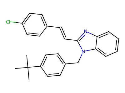 1-[(4-Tert-butylphenyl)methyl]-2-[2-(4-chlorophenyl)ethenyl]benzimidazole structure