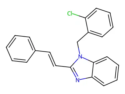 1-[(2-Chlorophenyl)methyl]-2-styryl-benzimidazole structure