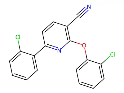 2-(2-Chlorophenoxy)-6-(2-chlorophenyl)pyridine-3-carbonitrile structure
