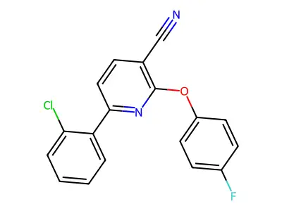 6-(2-Chlorophenyl)-2-(4-fluorophenoxy)pyridine-3-carbonitrile structure