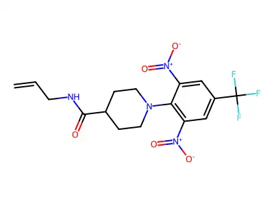 N-allyl-1-[2,6-dinitro-4-(trifluoromethyl)phenyl]-4-piperidinecarboxamide structure