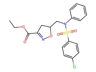 ethyl 5-({[(4-chlorophenyl)sulfonyl]anilino}methyl)-4,5-dihydro-3-isoxazolecarboxylate structure