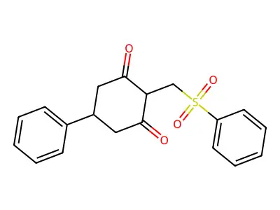 5-Phenyl-2-[(phenylsulfonyl)methyl]-1,3-cyclohexanedione structure