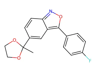3-(4-Fluorophenyl)-5-(2-methyl-1,3-dioxolan-2-yl)-2,1-benzoxazole structure