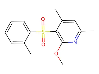 2-Methoxy-4,6-dimethyl-3-pyridinyl 2-methylphenyl sulfone structure
