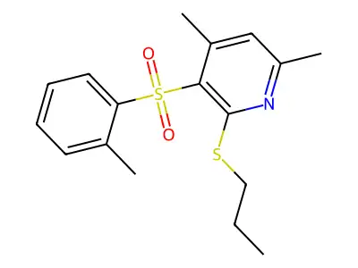 4,6-Dimethyl-3-[(2-methylphenyl)sulfonyl]-2-(propylsulfanyl)pyridine structure