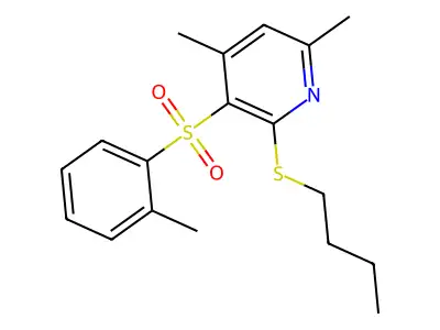 2-(Butylsulfanyl)-4,6-dimethyl-3-[(2-methylphenyl)sulfonyl]pyridine structure