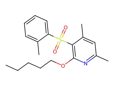 4,6-Dimethyl-3-[(2-methylphenyl)sulfonyl]-2-(pentyloxy)pyridine structure