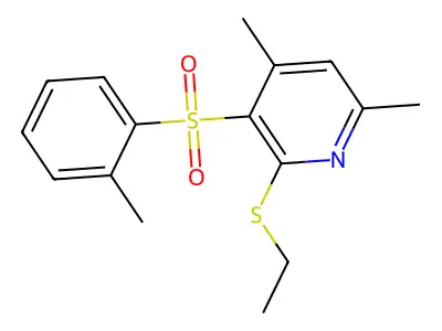 2-(Ethylsulfanyl)-4,6-dimethyl-3-[(2-methylphenyl)sulfonyl]pyridine structure