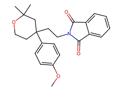2-[2-[4-(4-Methoxyphenyl)-2,2-dimethyloxan-4-yl]ethyl]isoindole-1,3-dione structure