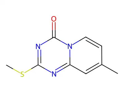8-methyl-2-(methylsulfanyl)-4H-pyrido[1,2-a][1,3,5]triazin-4-one structure