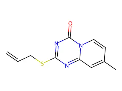 2-(Allylthio)-8-methyl-4H-pyrido[1,2-a](1,3,5)triazin-4-one structure