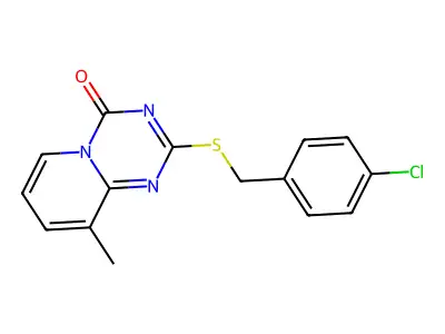 2-[(4-Chlorophenyl)methylsulfanyl]-9-methylpyrido[1,2-a][1,3,5]triazin-4-one structure