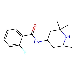 2-fluoro-N-(2,2,6,6-tetramethylpiperidin-4-yl)benzamide structure