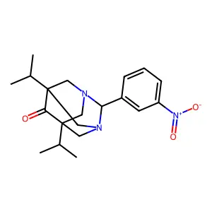 5,7-Diisopropyl-2-(3-nitrophenyl)-1,3-diazaadamantan-6-one structure