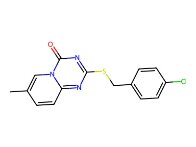 2-[(4-Chlorophenyl)methylsulfanyl]-7-methylpyrido[1,2-a][1,3,5]triazin-4-one structure