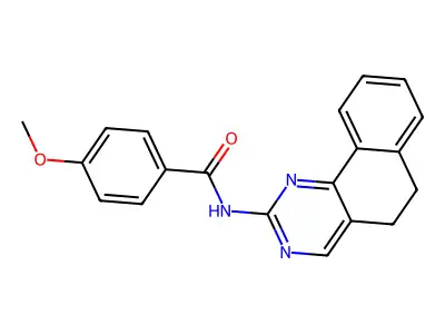 N-(5,6-dihydrobenzo[h]quinazolin-2-yl)-4-methoxybenzenecarboxamide structure