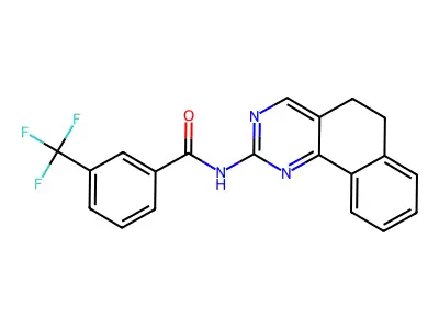 N-(5,6-dihydrobenzo[h]quinazolin-2-yl)-3-(trifluoromethyl)benzamide structure