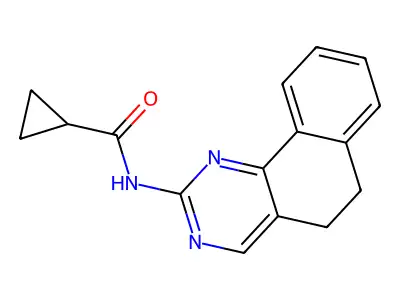 N-(5,6-dihydrobenzo[h]quinazolin-2-yl)cyclopropanecarboxamide structure
