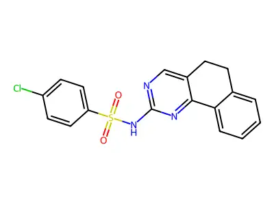 4-chloro-N-(5,6-dihydrobenzo[h]quinazolin-2-yl)benzenesulfonamide structure