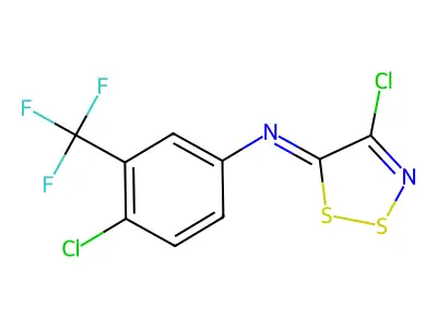 4-chloro-N-(4-chloro-5H-1,2,3-dithiazol-5-yliden)-3-(trifluoromethyl)aniline structure