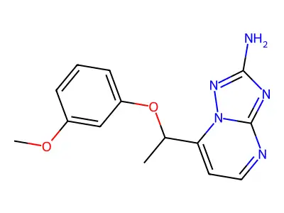 7-[1-(3-Methoxyphenoxy)ethyl]-[1,2,4]triazolo[1,5-a]pyrimidin-2-amine structure