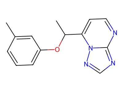 7-[1-(3-Methylphenoxy)ethyl][1,2,4]triazolo[1,5-a]pyrimidine structure