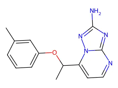 7-[1-(3-Methylphenoxy)ethyl]-[1,2,4]triazolo[1,5-a]pyrimidin-2-amine structure
