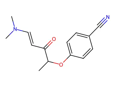 4-[5-(Dimethylamino)-3-oxopent-4-en-2-yl]oxybenzonitrile structure