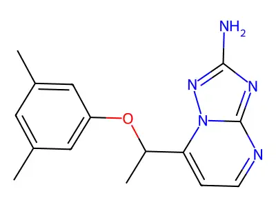 7-[1-(3,5-Dimethylphenoxy)ethyl]-[1,2,4]triazolo[1,5-a]pyrimidin-2-amine structure