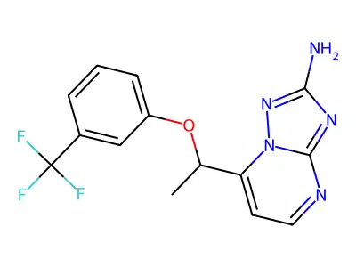 7-{1-[3-(Trifluoromethyl)phenoxy]ethyl}-[1,2,4]triazolo[1,5-a]pyrimidin-2-amine structure