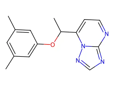 7-[1-(3,5-Dimethylphenoxy)ethyl]-[1,2,4]triazolo[1,5-a]pyrimidine structure