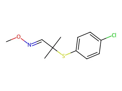 2-(4-chlorophenyl)sulfanyl-N-methoxy-2-methylpropan-1-imine structure