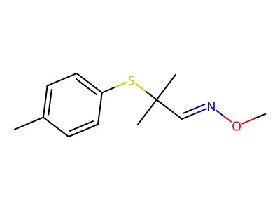 N-methoxy-2-methyl-2-(4-methylphenyl)sulfanylpropan-1-imine structure