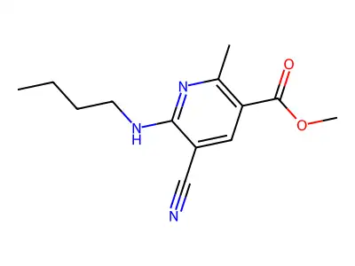 Methyl 6-(butylamino)-5-cyano-2-methylnicotinate structure