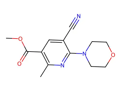 Methyl 5-cyano-2-methyl-6-morpholinonicotinate structure