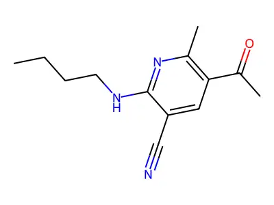 5-Acetyl-2-(butylamino)-6-methylnicotinonitrile structure
