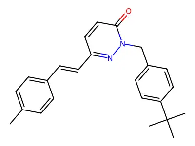 2-[(4-Tert-butylphenyl)methyl]-6-[2-(4-methylphenyl)ethenyl]pyridazin-3-one structure