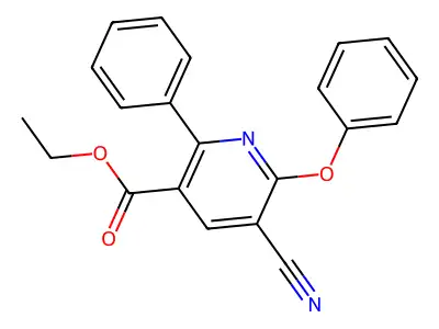 Ethyl 5-cyano-6-phenoxy-2-phenylnicotinate structure