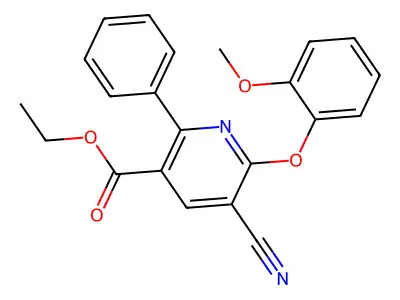 Ethyl 5-cyano-6-(2-methoxyphenoxy)-2-phenylnicotinate structure