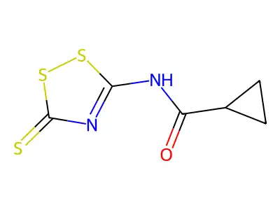 N-(3-thioxo-3H-1,2,4-dithiazol-5-yl)cyclopropanecarboxamide structure