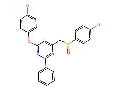 4-(4-Chlorophenoxy)-6-{[(4-chlorophenyl)sulfinyl]methyl}-2-phenylpyrimidine structure