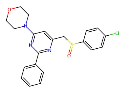 4-[6-[(4-Chlorophenyl)sulfinylmethyl]-2-phenylpyrimidin-4-yl]morpholine structure