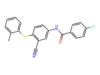N-{3-cyano-4-[(2-methylphenyl)sulfanyl]phenyl}-4-fluorobenzenecarboxamide structure