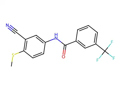 N-[3-cyano-4-(methylsulfanyl)phenyl]-3-(trifluoromethyl)benzenecarboxamide structure