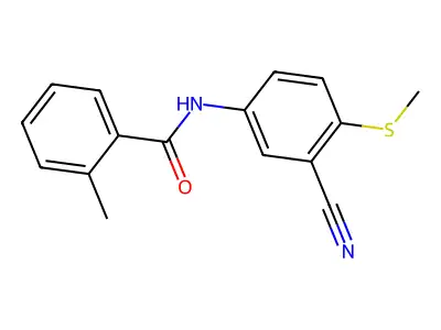 N-[3-cyano-4-(methylsulfanyl)phenyl]-2-methylbenzenecarboxamide structure