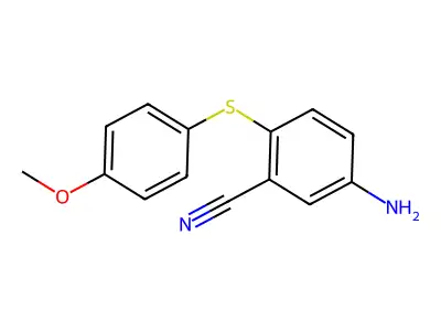 5-Amino-2-[(4-methoxyphenyl)sulfanyl]-benzenecarbonitrile structure