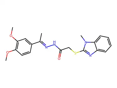 N'-[(1E)-1-(3,4-dimethoxyphenyl)ethylidene]-2-[(1-methyl-1H-benzimidazol-2-yl)sulfanyl]acetohydrazide structure