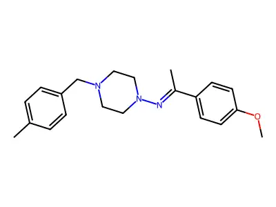 N-[(1Z)-1-(4-methoxyphenyl)ethylidene]-4-(4-methylbenzyl)piperazin-1-amine structure